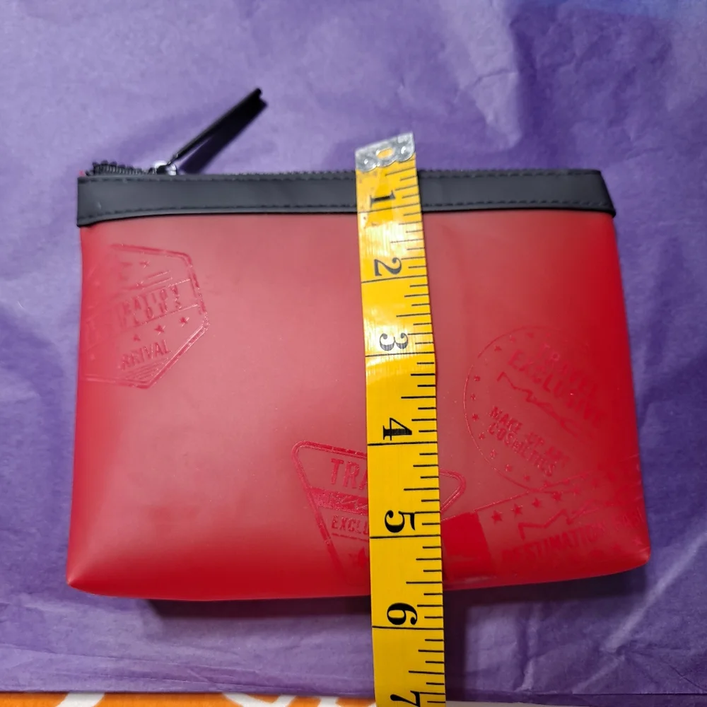MAC Cosmetic Red Silicone Travel Cosmetic Bag NWOT